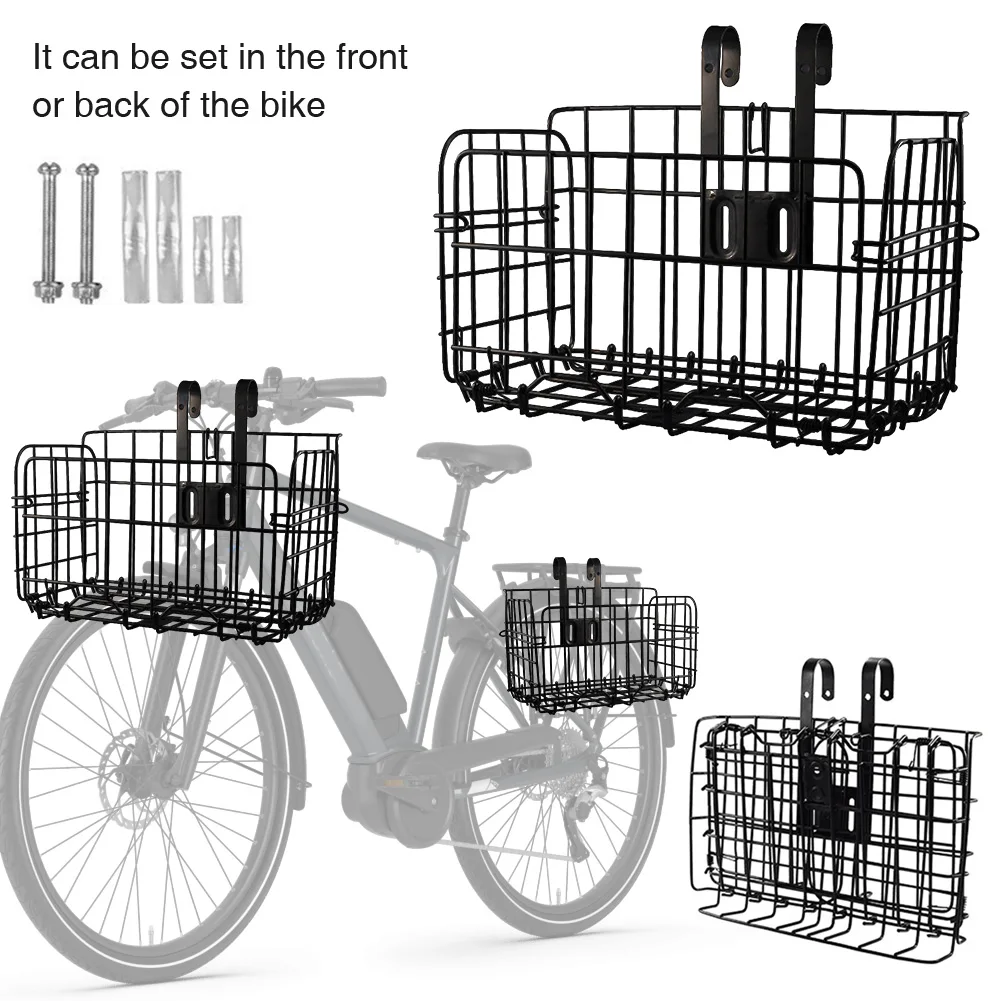 AliExpress APWIKOGER Folding Bicycle Basket with Hook Quick Release Frame Basket Rust Proof Fold-Up Bike Cargo Rack for Outdoor Cycling Travel Basket