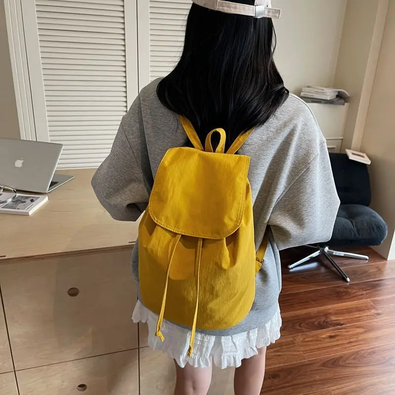 

Новинка 2023 года, клетчатый рюкзак на шнурке, студенческий рюкзак большой вместимости, легкий маленький рюкзак, школьная сумка, рюкзак Y2k