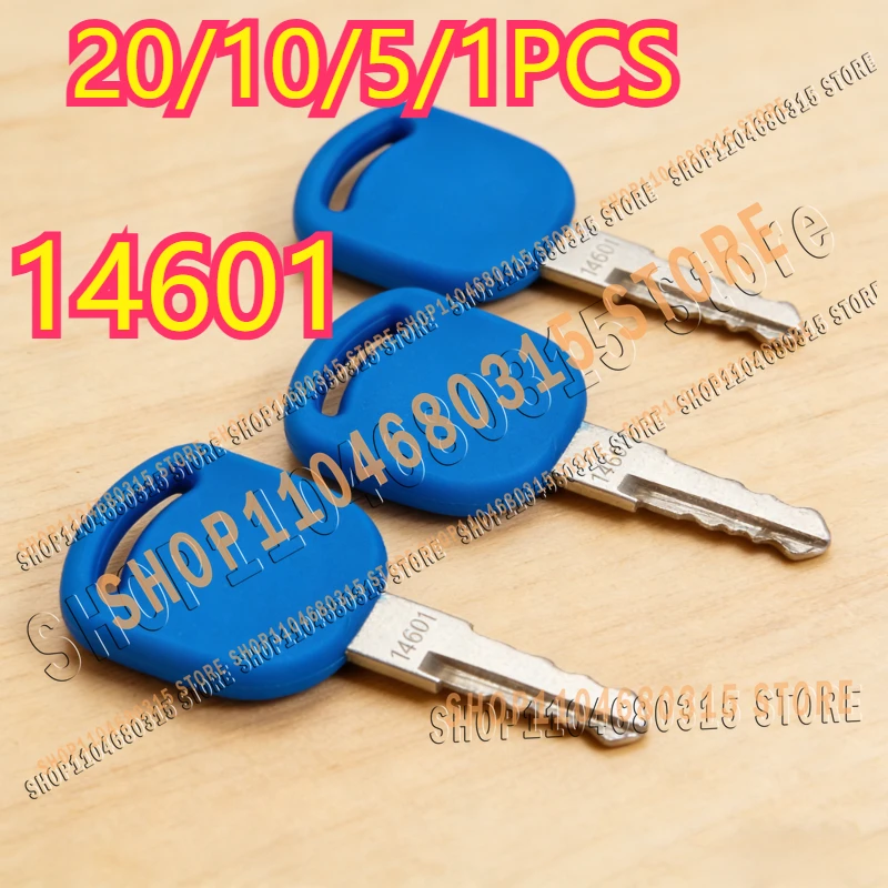 

20/10/5/1pcs 14601 Blue Ignition Key for Excavator Grader Dozer Heavy Equipment Excavator Tractors 82003267 82030143 Keys