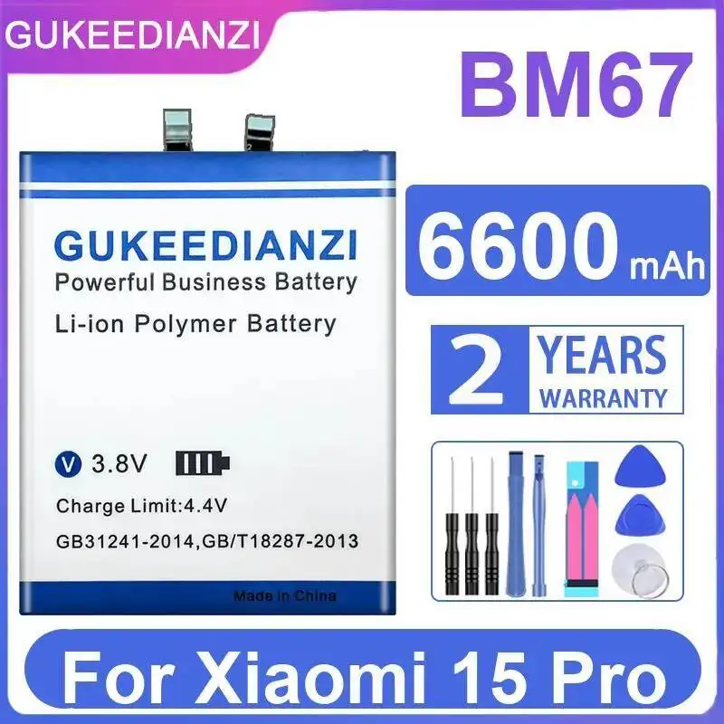 

6600Mah Mobile Phone Battery For Xiaomi 15 Pro BM67 Stable
