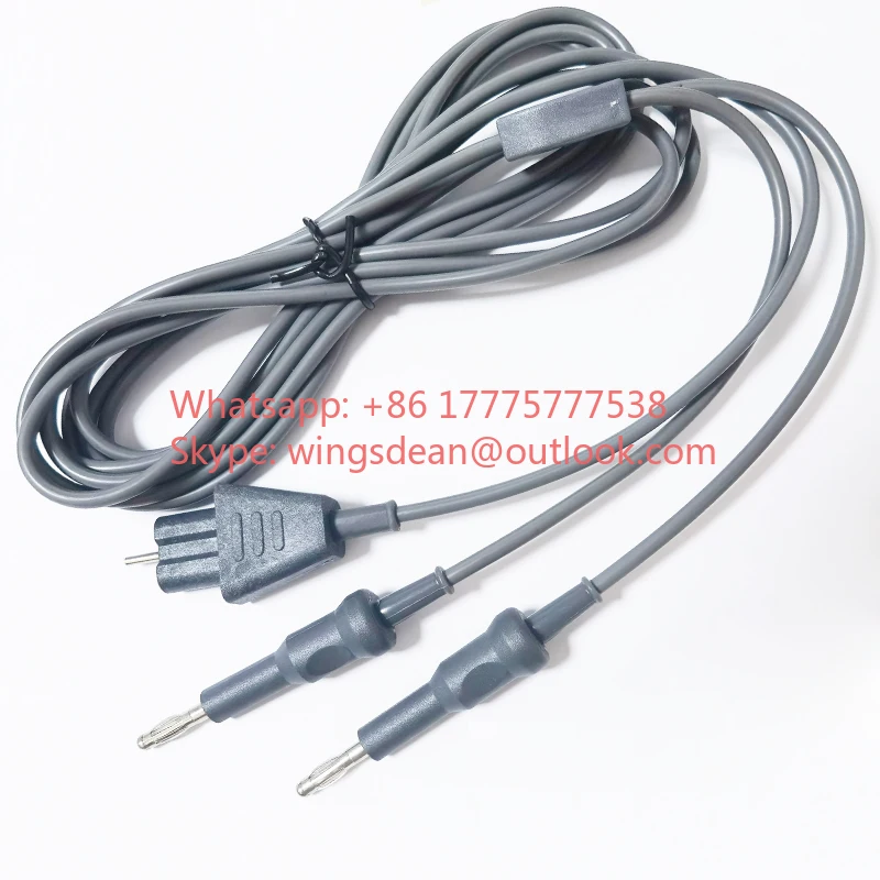 2pin Cable for Reusable Silicon Patient Plate Negative Return Electrode ESU Grounding Plate Compatible for Valleylab Aspen Erbe