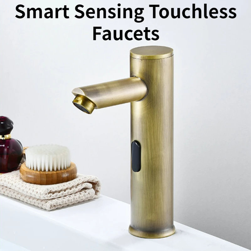 

Antique Smart Sensor Kitchen Sink Faucet Brass Touchless Kitchen Faucet Infrared Auto Bathroom Basin Faucet Vanity Mixer Tap