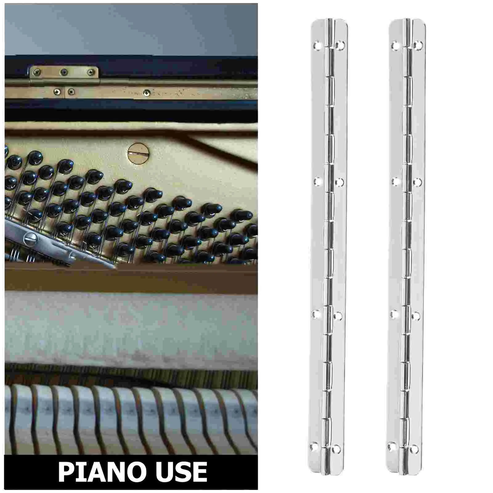 3 Pcs Piano Hinge Continuous Table Chest Hinges Decor Cabinet Long Stainless Steel