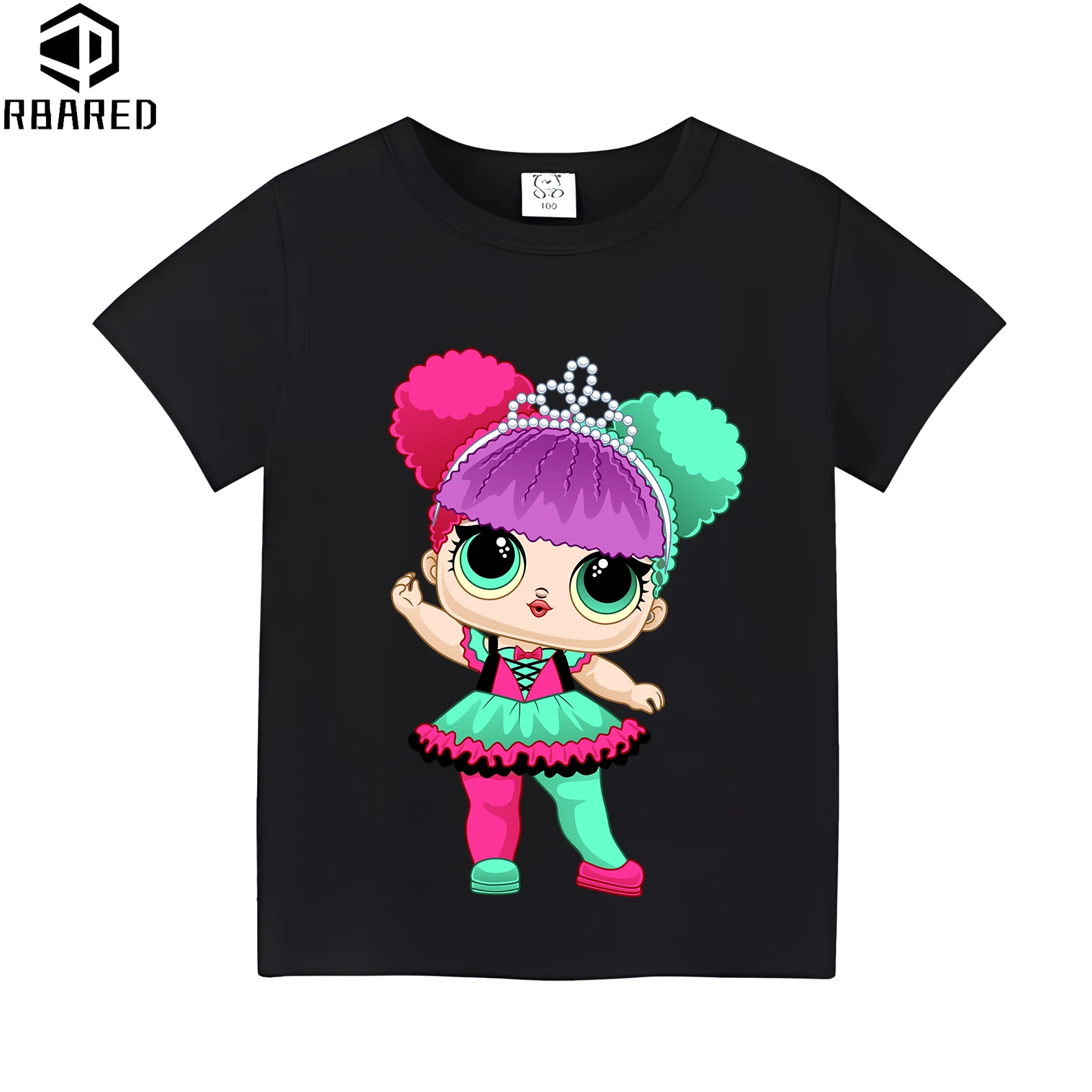 Cute Doll Summer Children\'s T-shirt Duck100% Cotton T-shirt for Girls Clothes Winx Short Sleeve 2024 Kids Clothes Minion Pikmin