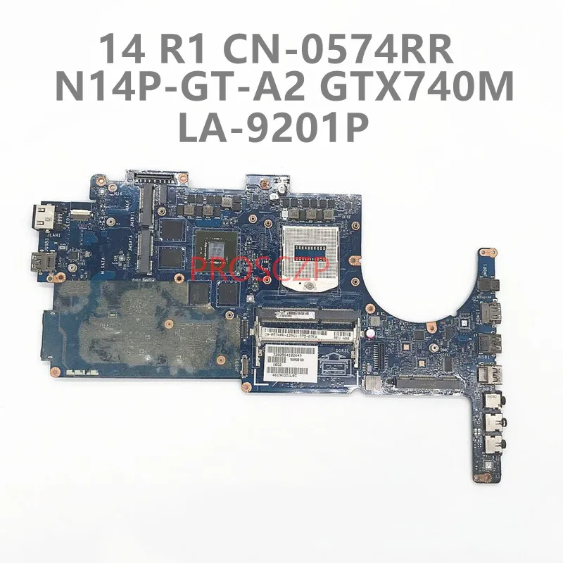 

CN-0574RR 0574RR 574RR Mainboard For DELL 14 R1 Laptop Motherboard LA-9201P With N14P-GT-A2 GTX740M GPU HM87 100% Working Well