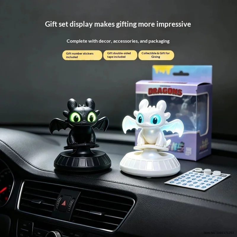 How To Train Your Dragon Light Up Toothless Figure Car Dashboard Decor Desktop Ornament For Auto Interior Home Office Display