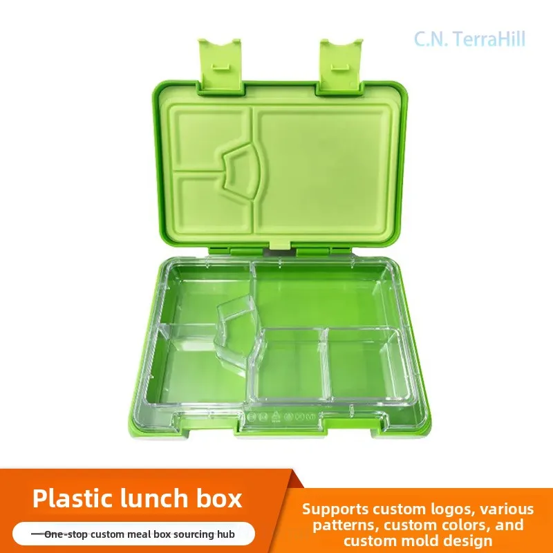 Plastic Compartmentalized Food Container Food Grade Portable Meal Storage for Kids Students Office Travel