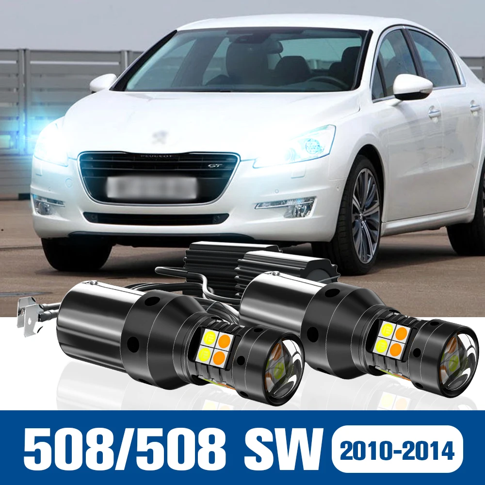 

2pcs LED Dual Mode Turn Signal+Daytime Running Light DRL Accessories Canbus For Peugeot 508 SW 2010-2014 2011 2012 2013