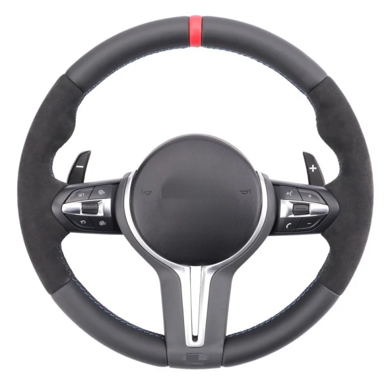 For BMW 1234567 Series X1X5X3X6M3M6 modified MP red label semi-suede steering wheel