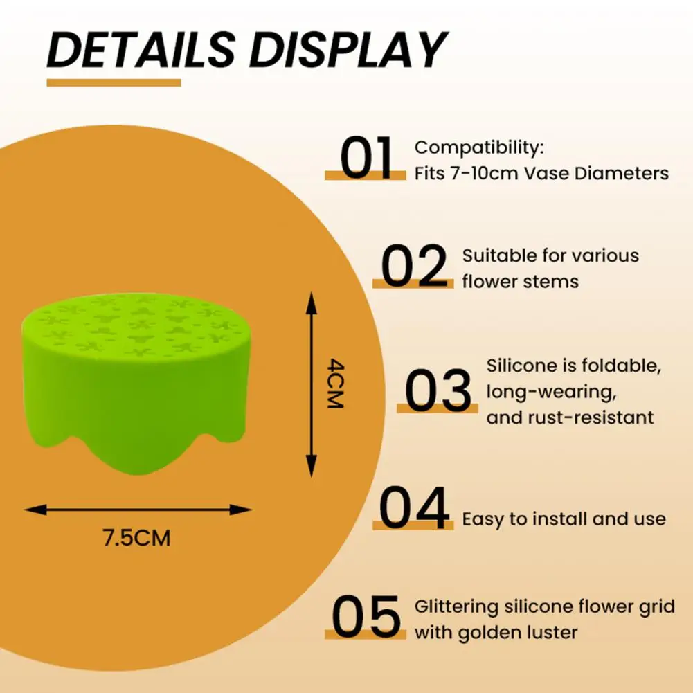 Flower Arranger Grid Silicone Flower Arrangement Grid Bouquet Stem Holder with Multi-holes Vase Plant Fixation Wire Frog Tools