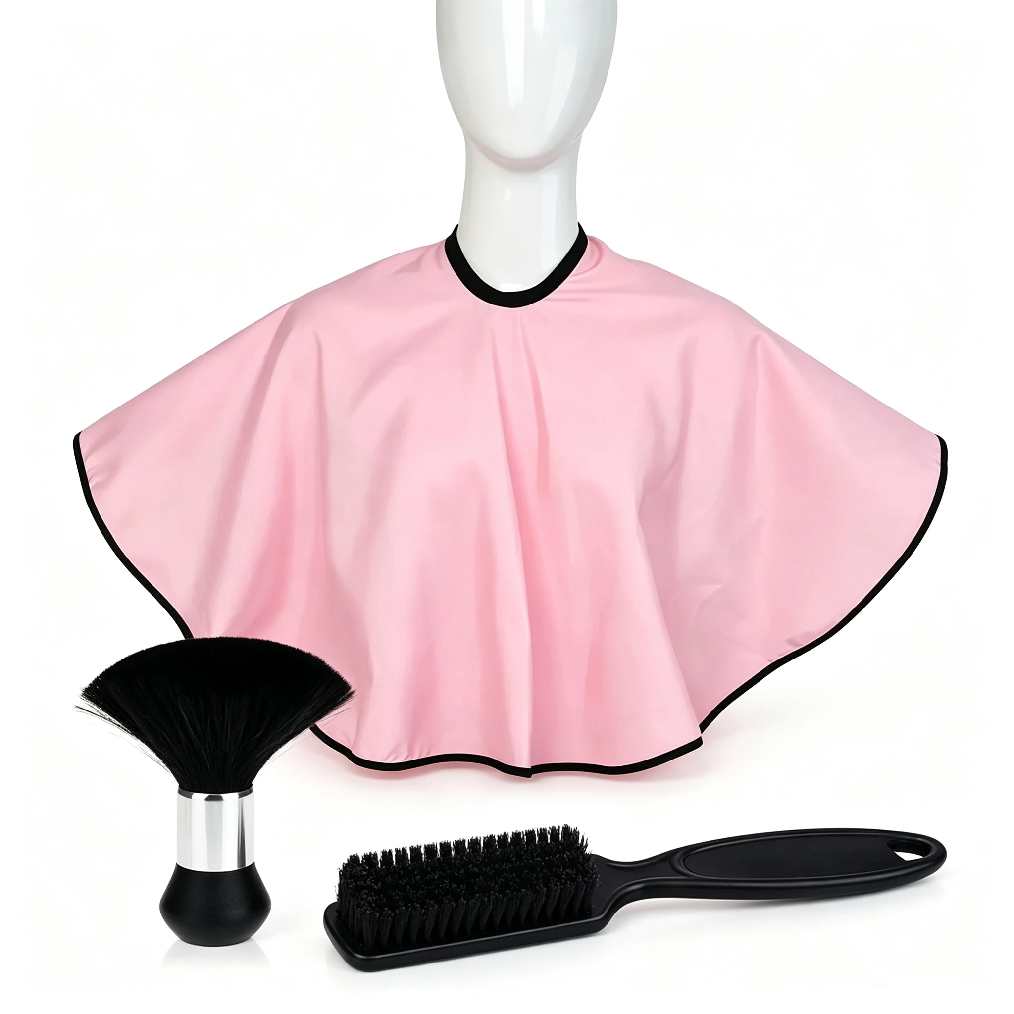 Professional Waterproof Barber Cape 4 Colors Hair Cutting Cloak & Neck Duster Brush, Salon Hairdressing Accessories