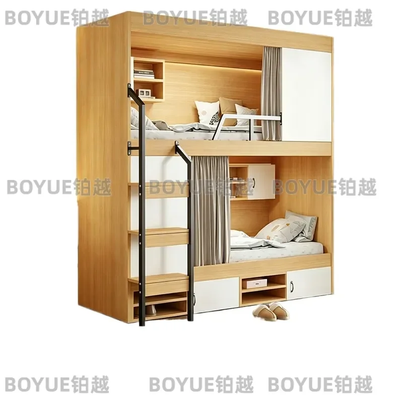 Space Capsule Bunk Bed Double Deck Sleeping Pod for Hostel Dormitory Apartment Staff Quarters Modern High Low Twin Beds