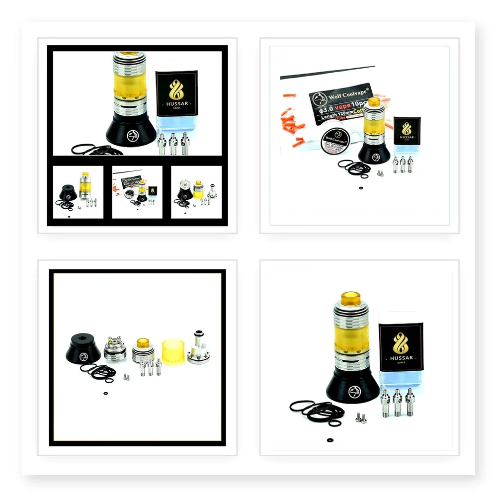 Hussar The End RTA 22mm Stainless Steel Atomizer, 3.5ml Capacity for Single Coil Builds