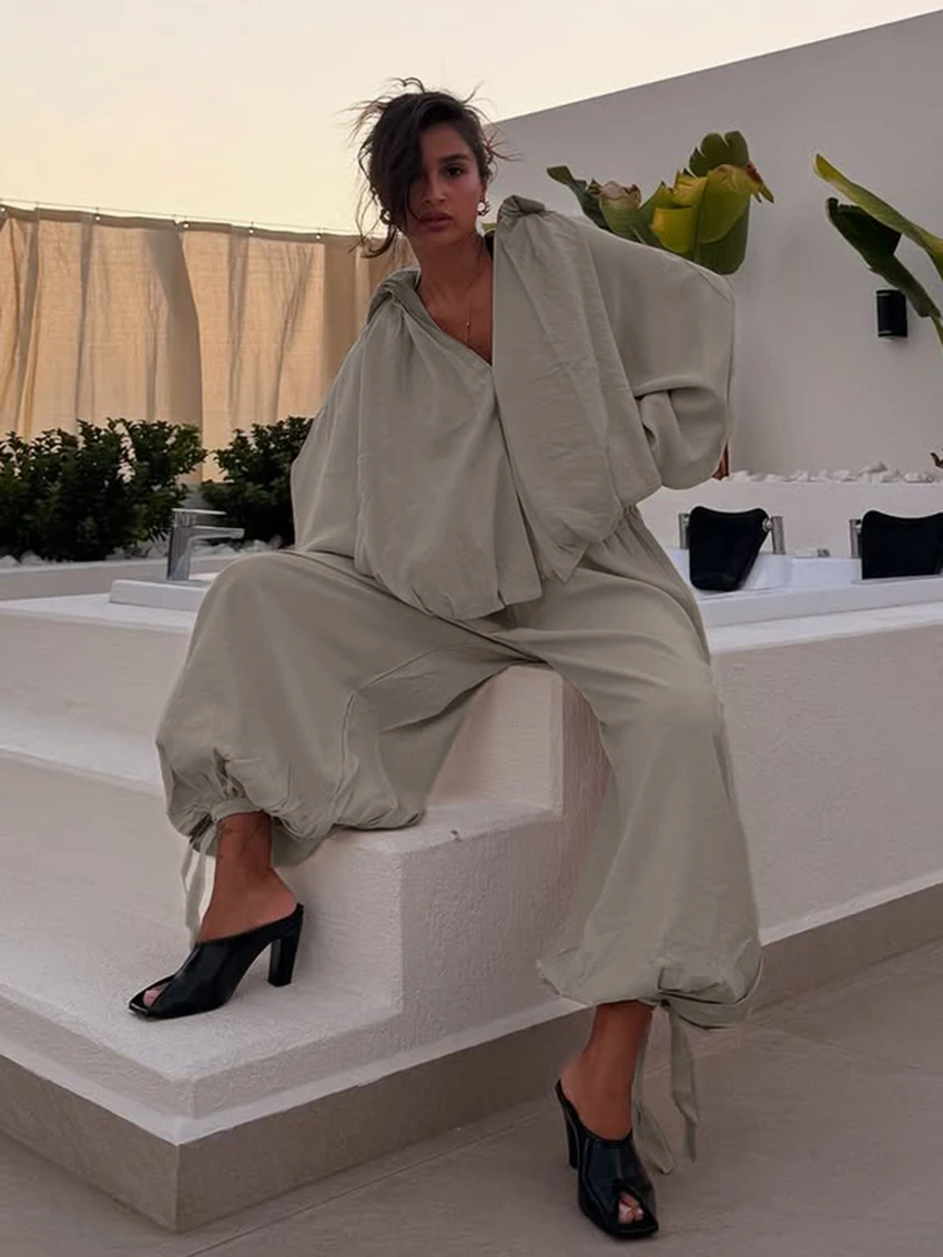 بدلة بيجامات نسائية فضفاضة من Marthaqiqi ملابس نوم بياقة مقلوبة وأكمام طويلة قمصان نوم وسراويل ملابس نوم نسائية غير رسمية أطقم شتوية