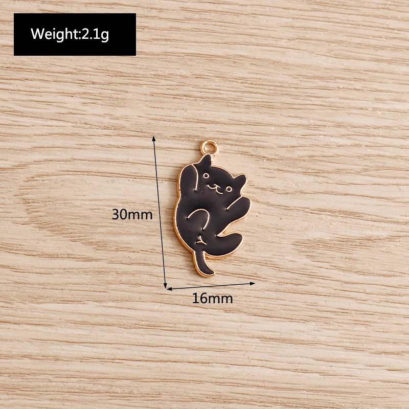 Tusember 10 قطعة DIY بها بنفسك السحر المينا لطيف القط سحر ل اليدوية القرط سوار صنع المجوهرات الاكسسوارات سبائك الحيوان المعلقات