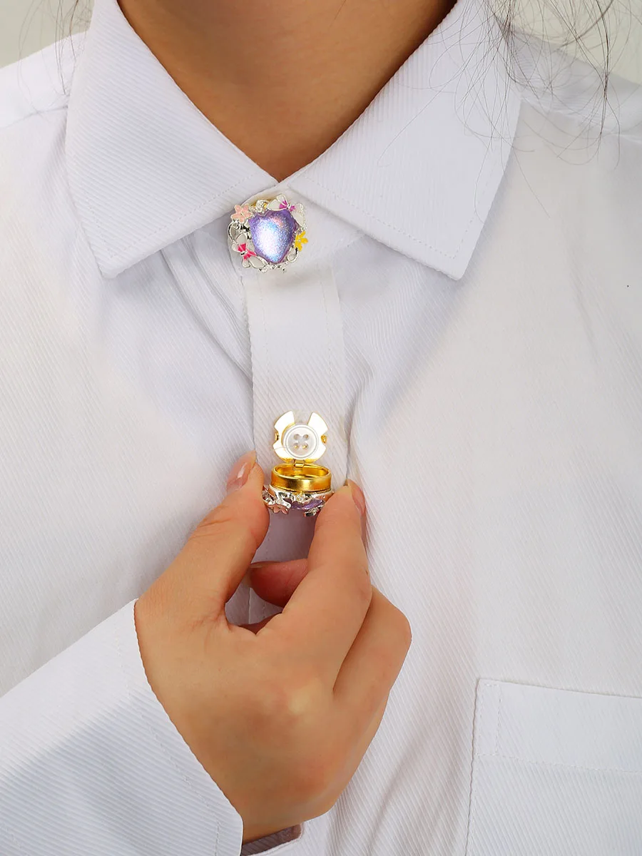 

2pcs Button Covers for Shirt Heart-shaped Cat Eye Stone Cuff-link Women Men Accessories Metal Cufflinks Flower Collar Clip Gift