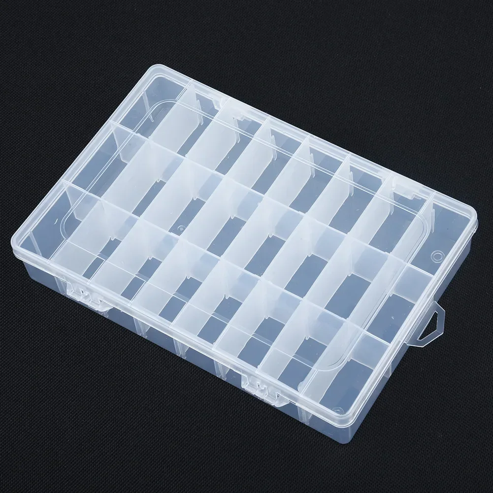 10/15/24/36 grilles, boîte de rangement, compartiment en plastique transparent, étui pour bijoux, perles, organisateur réglable, vis, pilules, boîte à outils de rangement