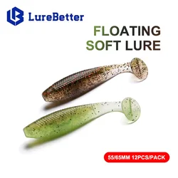 55/65mm Floating 12pcs/pack Soft Lure Artificial Castfish Bait Tackle Fishing Bait For Freshwater Seawater
