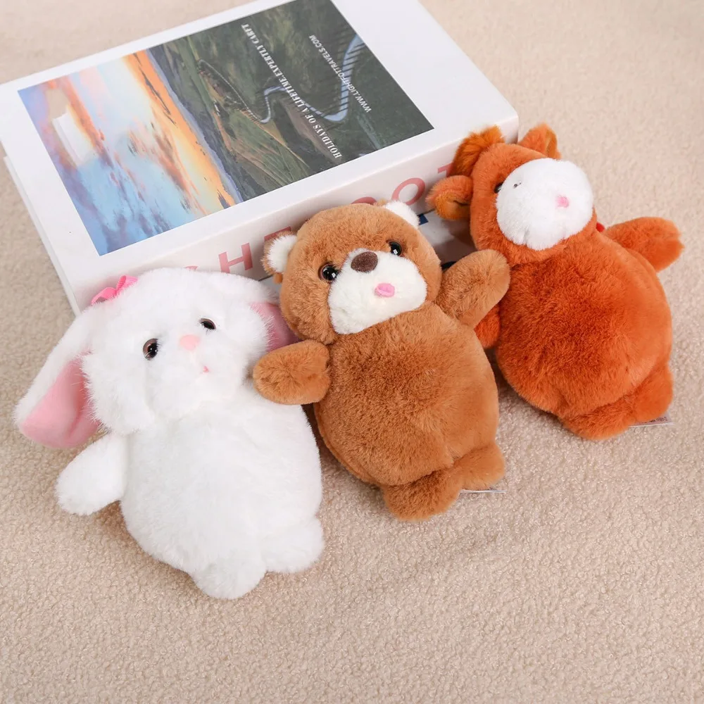 Portachiavi in peluche con capibara di coniglio, procione, soffice bambola animale, portachiavi, orso, morbido peluche, piccolo ciondolo, decorazioni per la casa