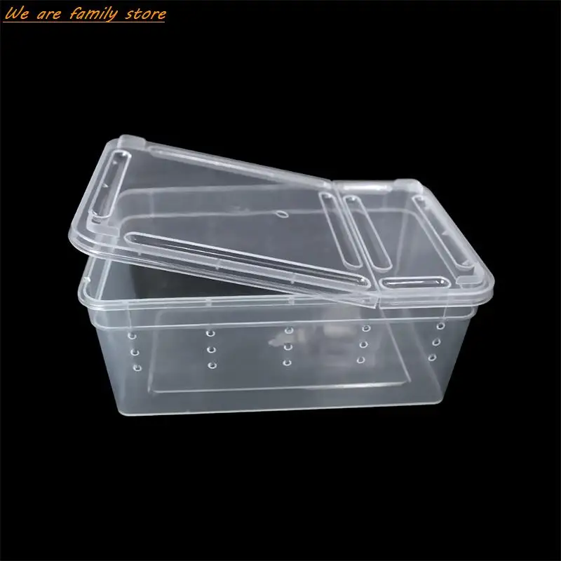 19cm x 12.5cm x 7.5cm Terrarium dla gadów pająk przeźroczyste tworzywo sztuczne karmienie Box Insect Food Feeding Container