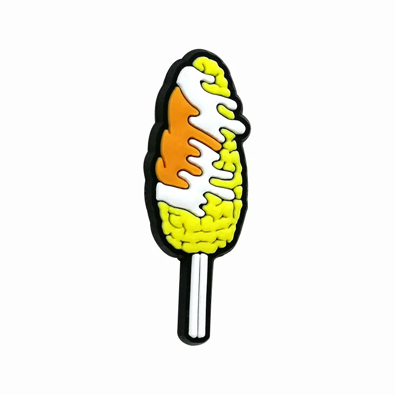 1/10 Stück Lebensmittel PVC Schuh Charms Käse Pizza Mais Sushi Schuh Dekorationen Kekse Banane Eis Dessert Frühlingsrolle Pin Clog Jean – Detail 4