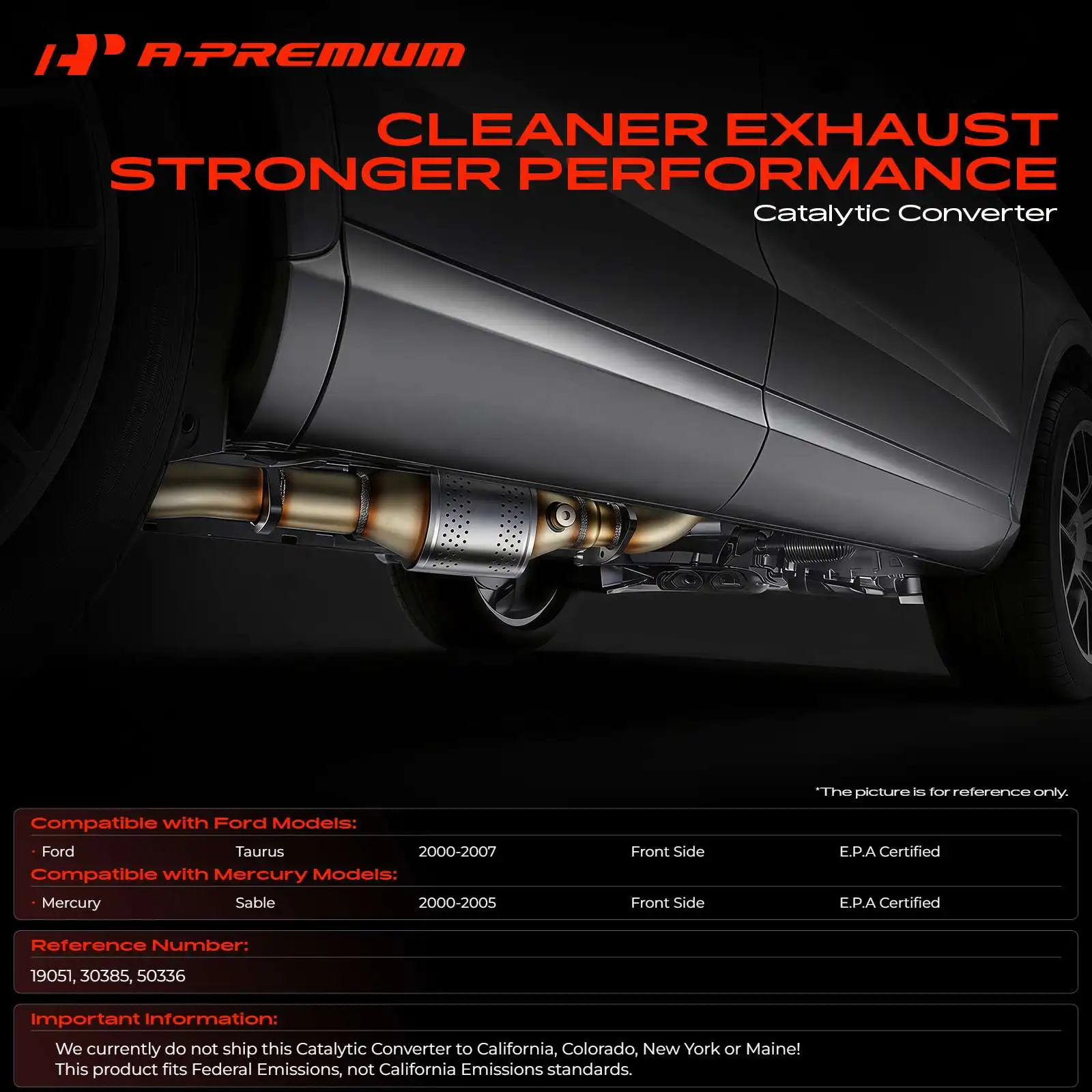 A-Premium Front Catalytic Converter for Ford Taurus 2000-2007 Mercury Sable 2000-2005