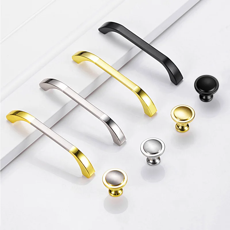 Zinc Alloy round Knob Cabinet Drawer Door Pulls - Black Gold Silver - Home Kitchen Closet Wardrobe Cupboard Furniture Handles