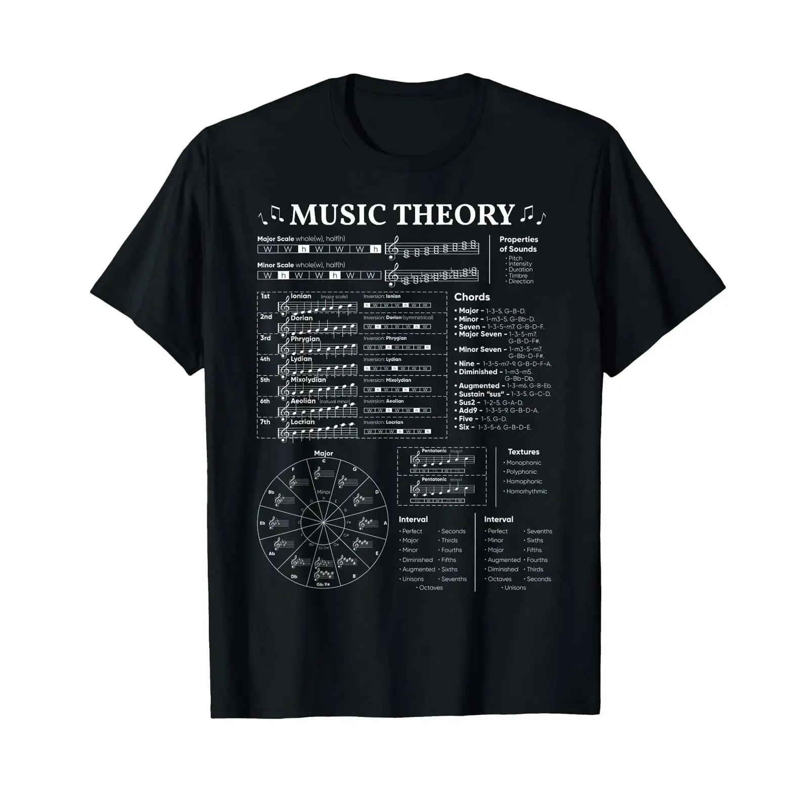 Music Theory Teacher Musician Learning School T Shirt vintage Washed Top For Everyday Wear Casual graphic Soft Comfortable