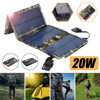 20W USB Solar Panel Foldable Portable Polycrystalline Solar Cells Charger for Outdoors