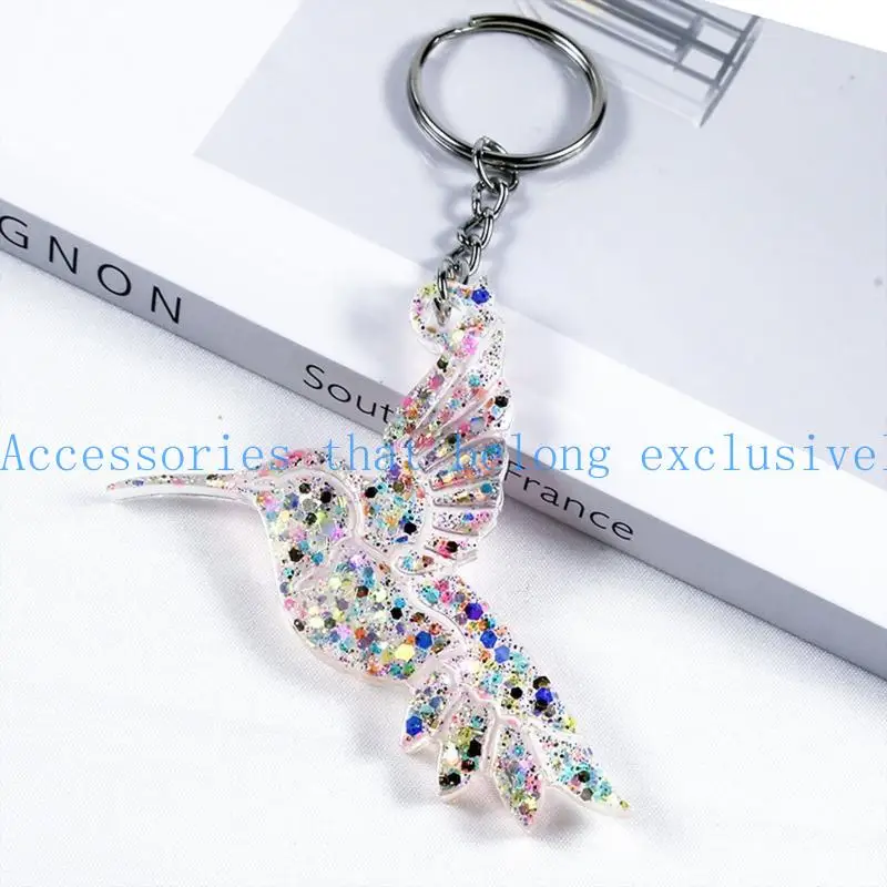 31BB مفاتيح سلسلة راتنجات السيليكون ، قوالب السيليكون الطنان للطيور لالتقاط راتنج الايبوكسي لتصنيع مجوهرات مفاتيح القلادة DIY