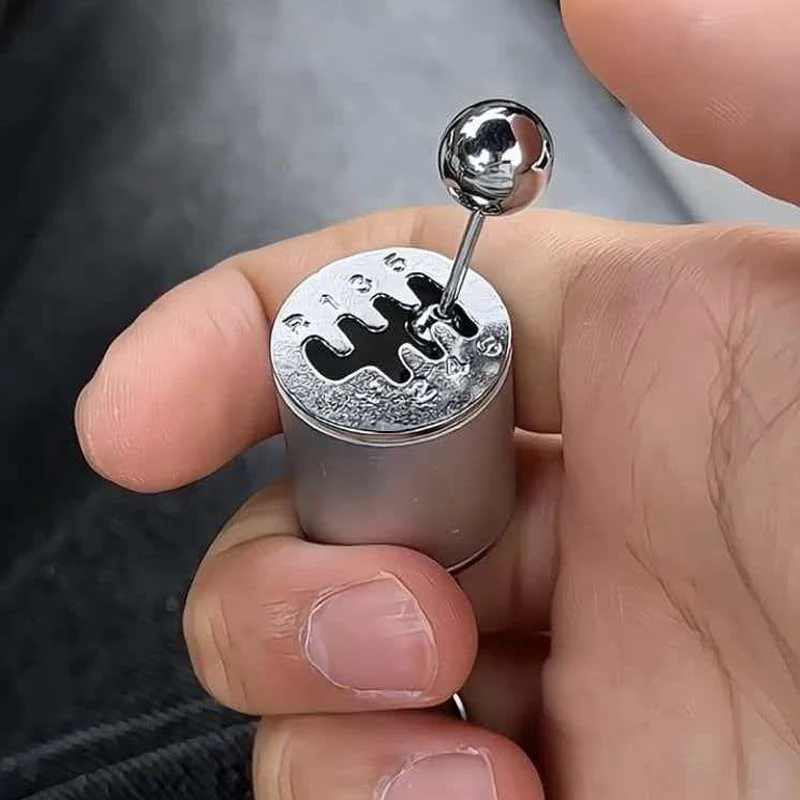 BMetal Keyring Creative Car Shifter Keychain Six Speed Manual Transmission Shift Gearbox Gear Fidget Toys Relieve Stress Anxiety
