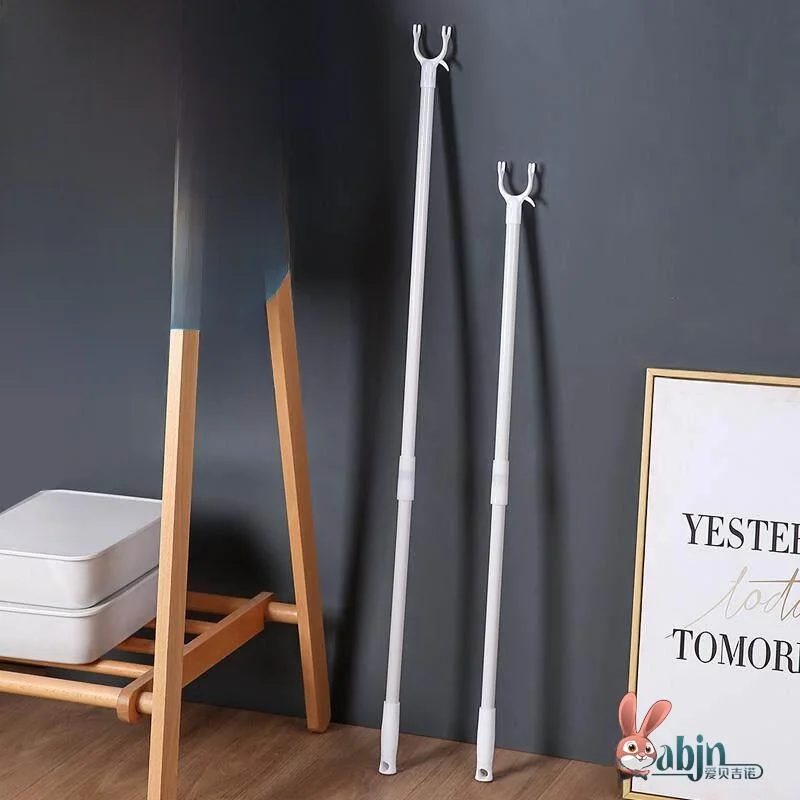 Adjustable Plastic Clothes Drying Rods Retractable Balcony Clothesline Home Use Extendable Multi-Function Laundry Accessories