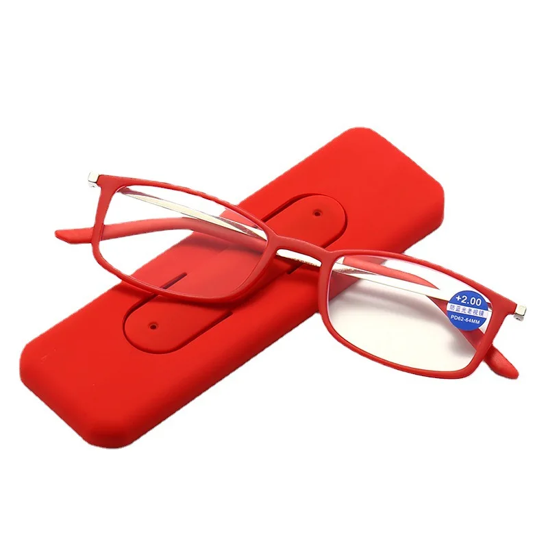 

2024 Reading Glasses Men Women Anti-Fatigue Ultra-Thin Phone Holder Box Anti-Blue Light Computer Spectacles Portable Eyeglasses