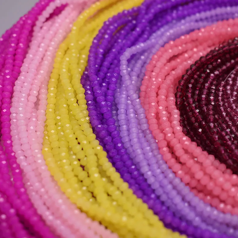 New 2x3mm Dyeing Loose Spacer Czech Beads Crystal Faceted Rondel Glass Beads for Jewelry Making Jewelry DIY Accessories