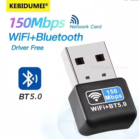 Mini USB WiFi Adapter 150m 2.4G Bluetooth 5.0 Portable Wireless Network Card Adapter For PC Laptop Windows 10/11 Driver Free