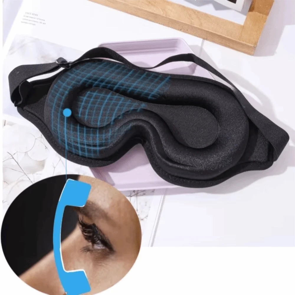 Universal Breathable 3D Sleep Mask Adjustable Memory Cotton Sleeping Aid Eye Mask Soft Blockout Light Eye Cover Travel