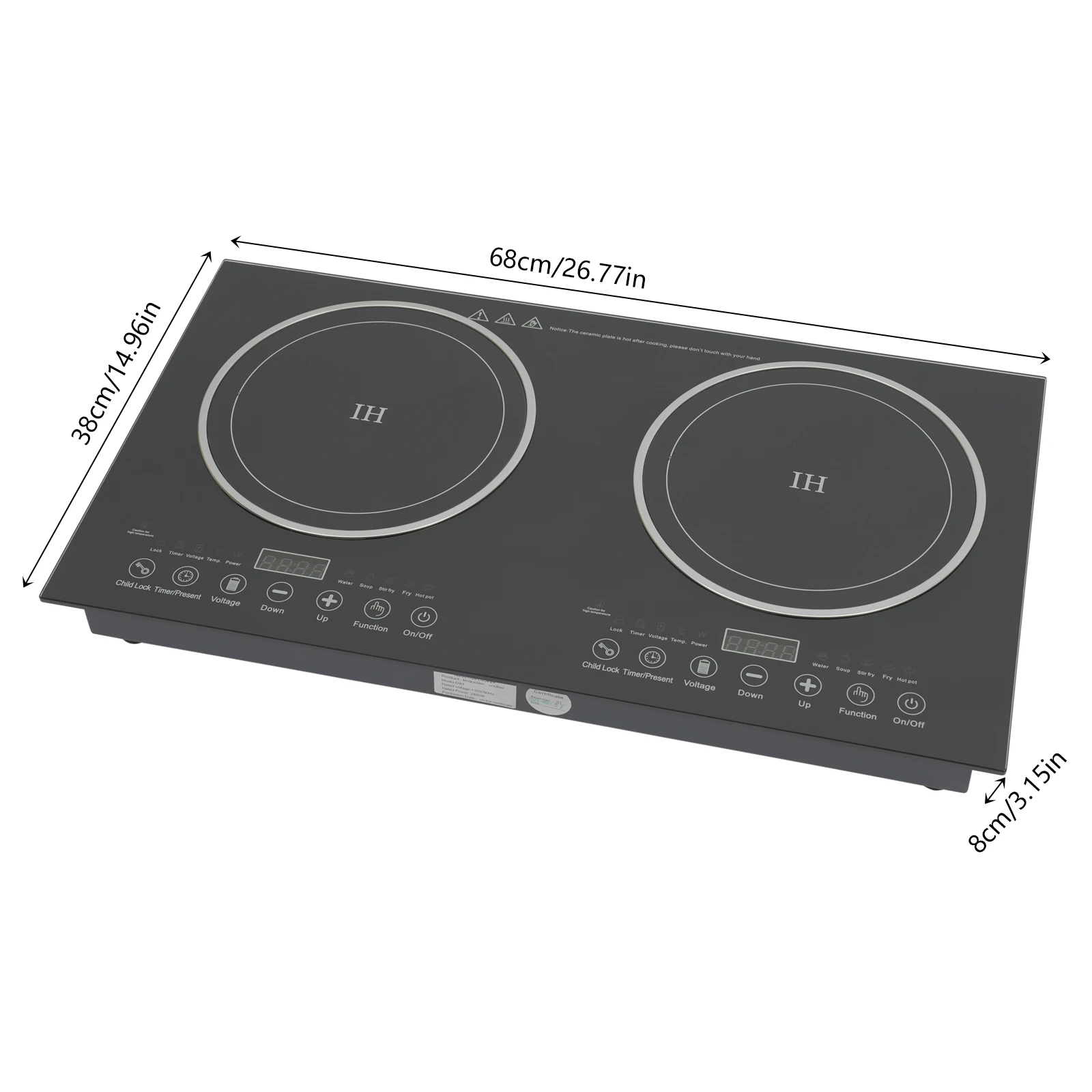 Sweetmile Portable Double Induction Cooktop Portable Electric Dual Induction Cooker Cooktop Countertop Digital Electric Countert