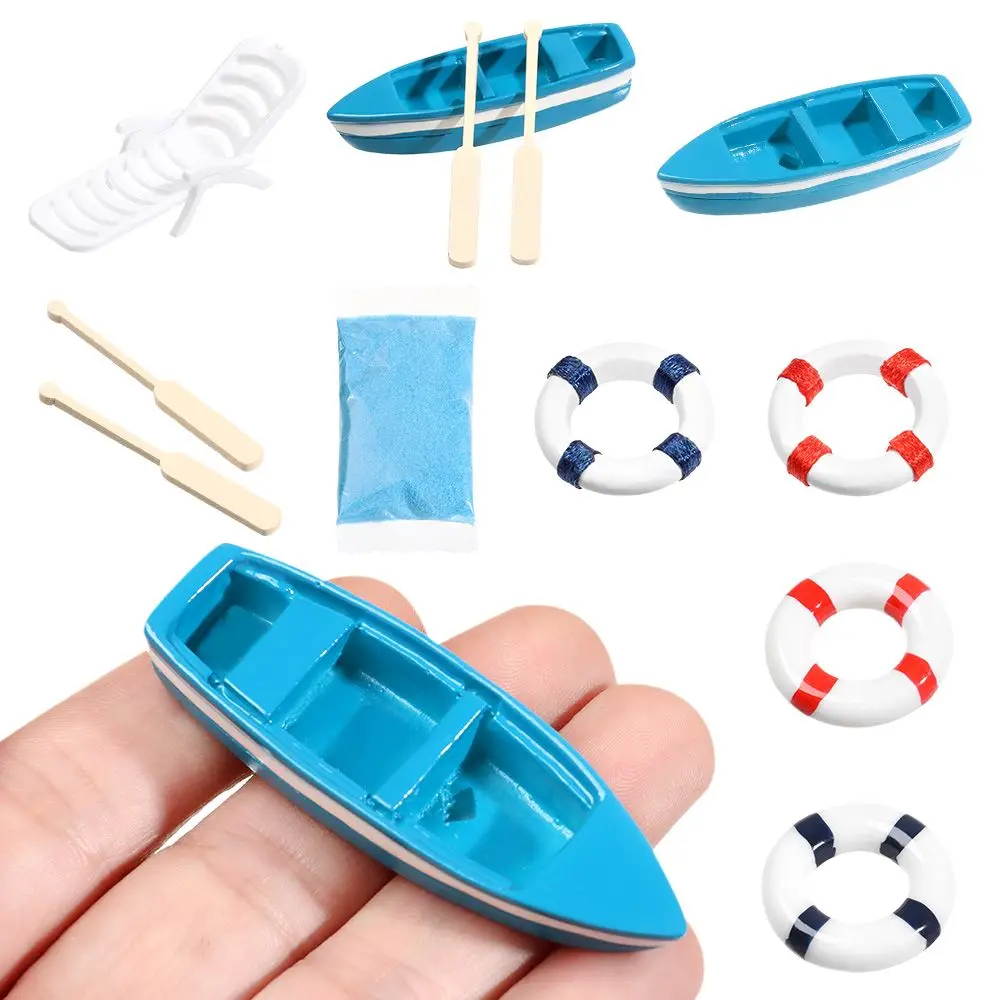 Mini Home Decor DIY Beach Chair Mini Sea View Ornaments Boat Paddle