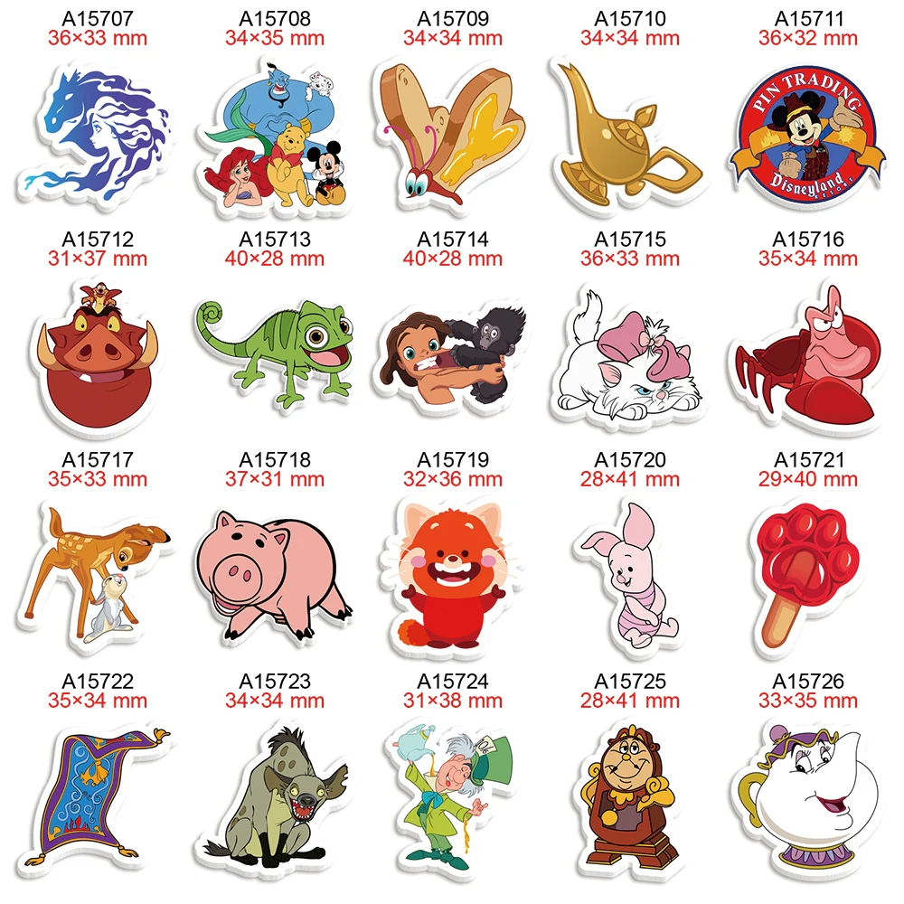 Printed Disney Cartoon Planar Resin for Hairbows DIY Crafts Materials Gift Packaging 30Pcs/lot