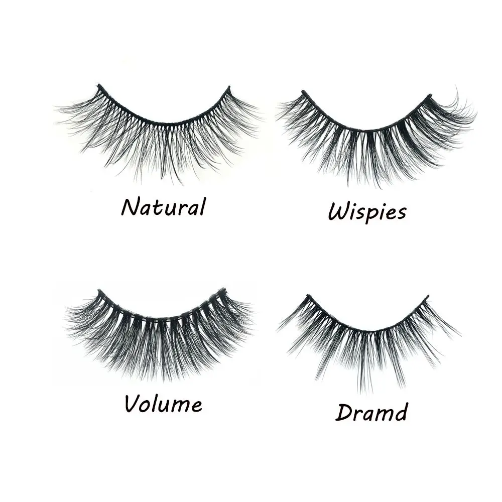 Woman's Fashion Fluffy Multilayers  Multi-styles Natural Long 3D Faux Mink Hair False Eyelashes Eye Lash Extension Criss-cross