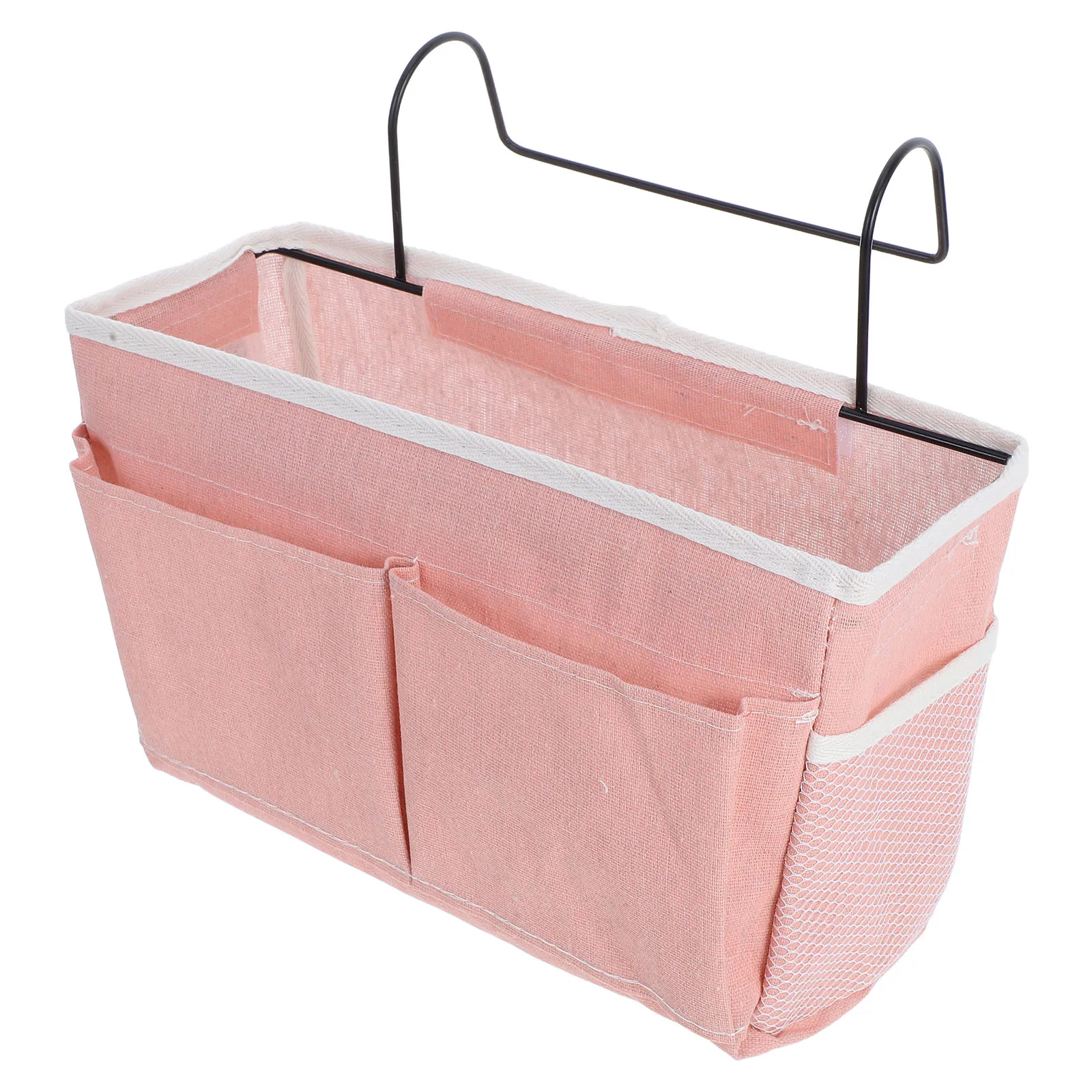 

Bedside Hanging Storage Bag Cotton Linen Fabric Dorm Organizer For Books Phones Glasses Bedside Table Clutter Sorting