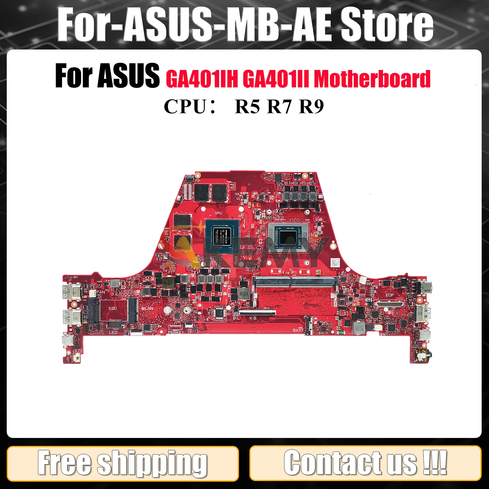 

Материнская плата GA401IH для ноутбука ASUS ROG Zephyrus G14 GA401II GA401IH GA401I с процессором R5 R7 R9, 115% теста в порядке