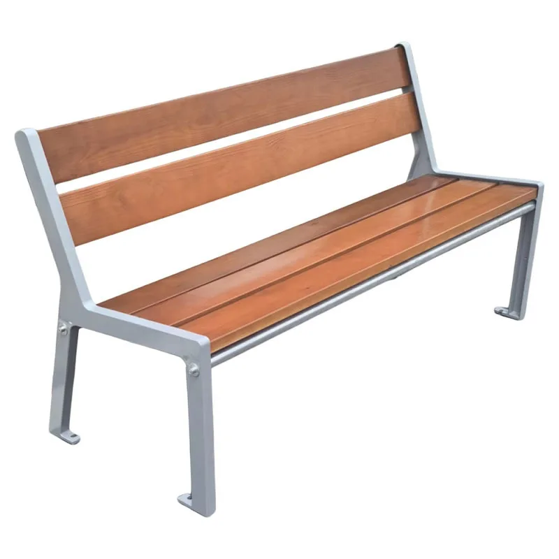 Commercial Outdoor Solid Wood Bench Weathering Steel Legs Waterproof Feature for Patio Parks Hospitals Public Spaces Flower Beds