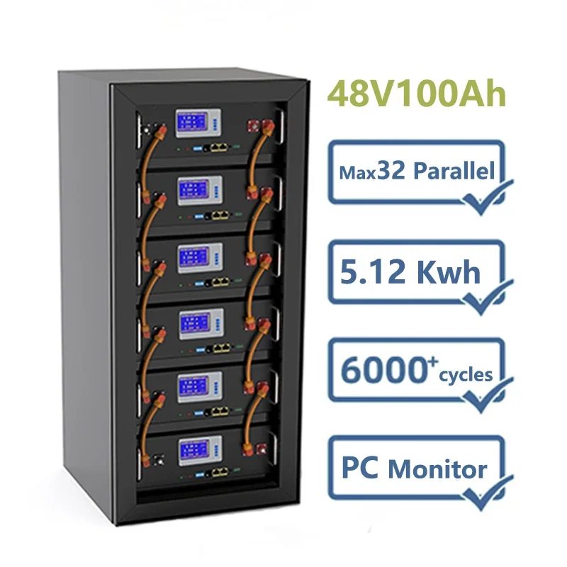 Lithium Ion solar battery 10kwh 48v 51.2v 100ah 200ah 300ah lifepo4 battery pack server rack For Energy Storage system