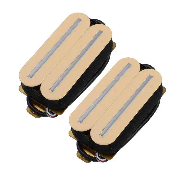 

Dual Track Humbucker Electric Guitar Humbucker Dual Coill Dual Track Guitar Pickup with 57mm Steel Pole Ivory Black Chrome