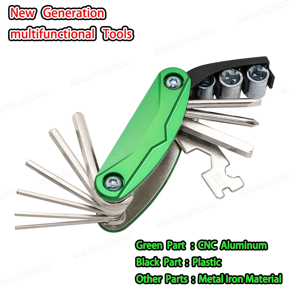 

1Pc 16 in 1 Portable Folding Motorcycle Bicycle Repair Tool Multifunction Cycling Mechanic Repairing Tools Kit Moto Accessories