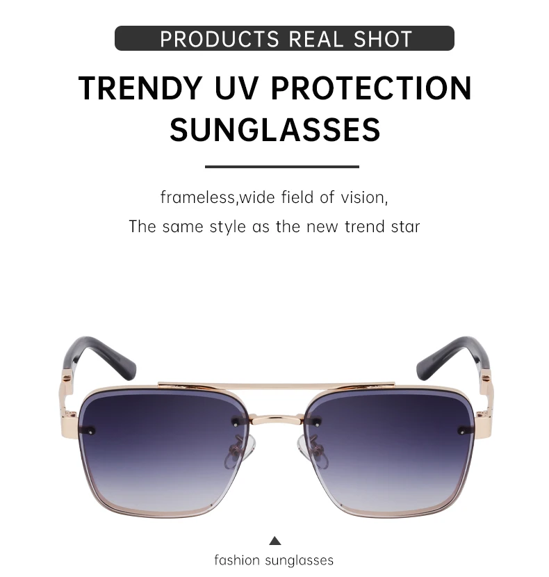 Übergroße quadratische Sonnenbrille für Herren, große Luxus-Designer-Vintage-Metall-Sonnenbrille für Männer, modische Eyewear, Gafas De Sol – Detail 6