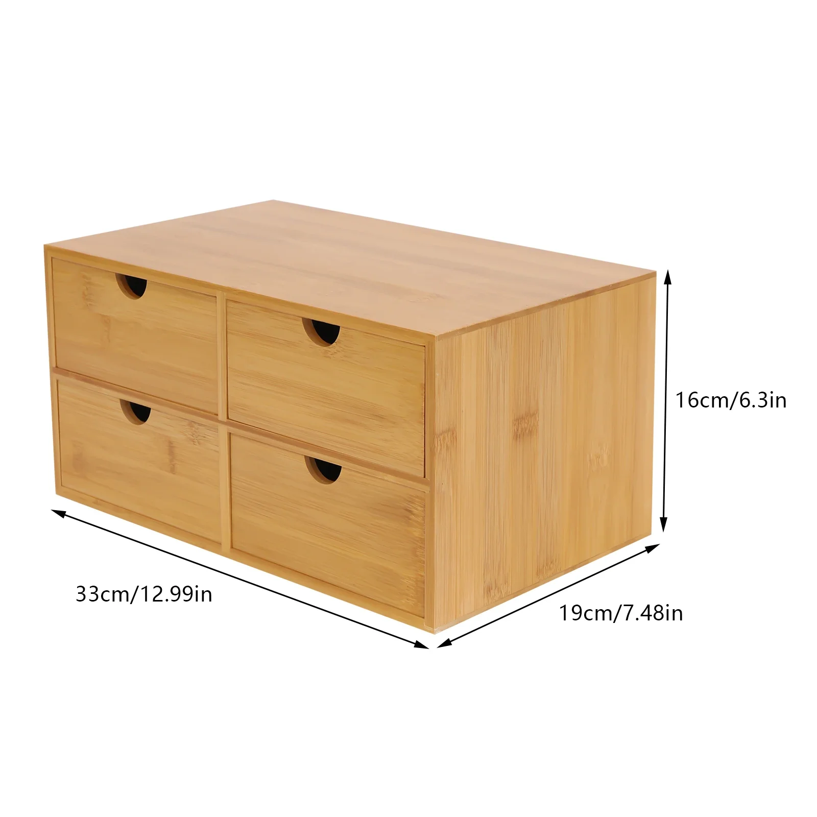 Bamboo Desk Organizer with Drawers,Mini Desktop Drawer Tabletop Storage Organization Box for Office Home Toiletries Supplies