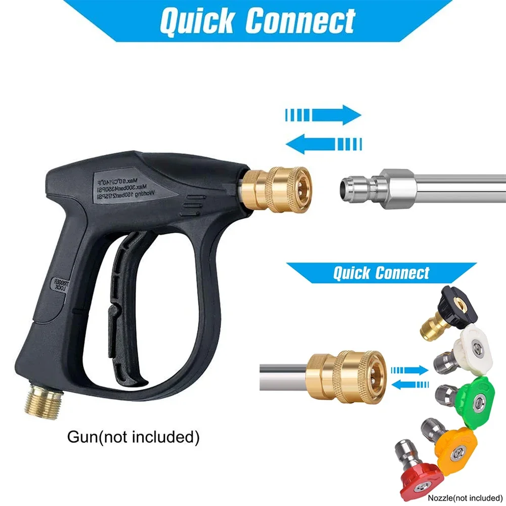 Metal Rod Head Water Spray Gun Spear High Pressure Cleaner Speed ​​Jet Head 1/4 Quick Connect Cleaner Nozzle Extension Rod