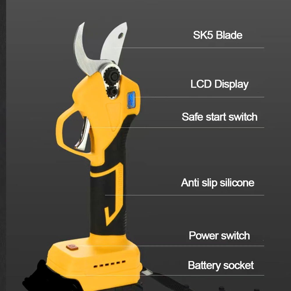 

Brushless Electric Pruning Shears Garden Tools 30mm Pruner Cordless Electric Garden Scissors Fruit Tree Fit Dewalt 18V Battery